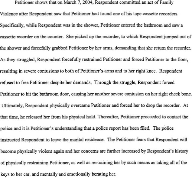 protection order affidavit