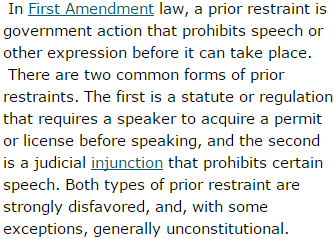 Cornell, prior restraint