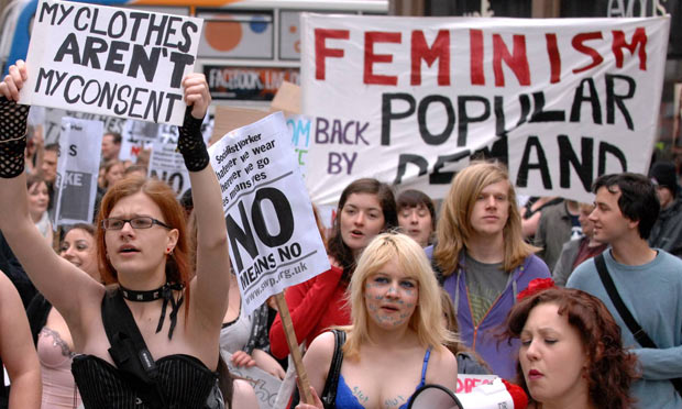 Protesters march on a SlutWalk in Newcastle